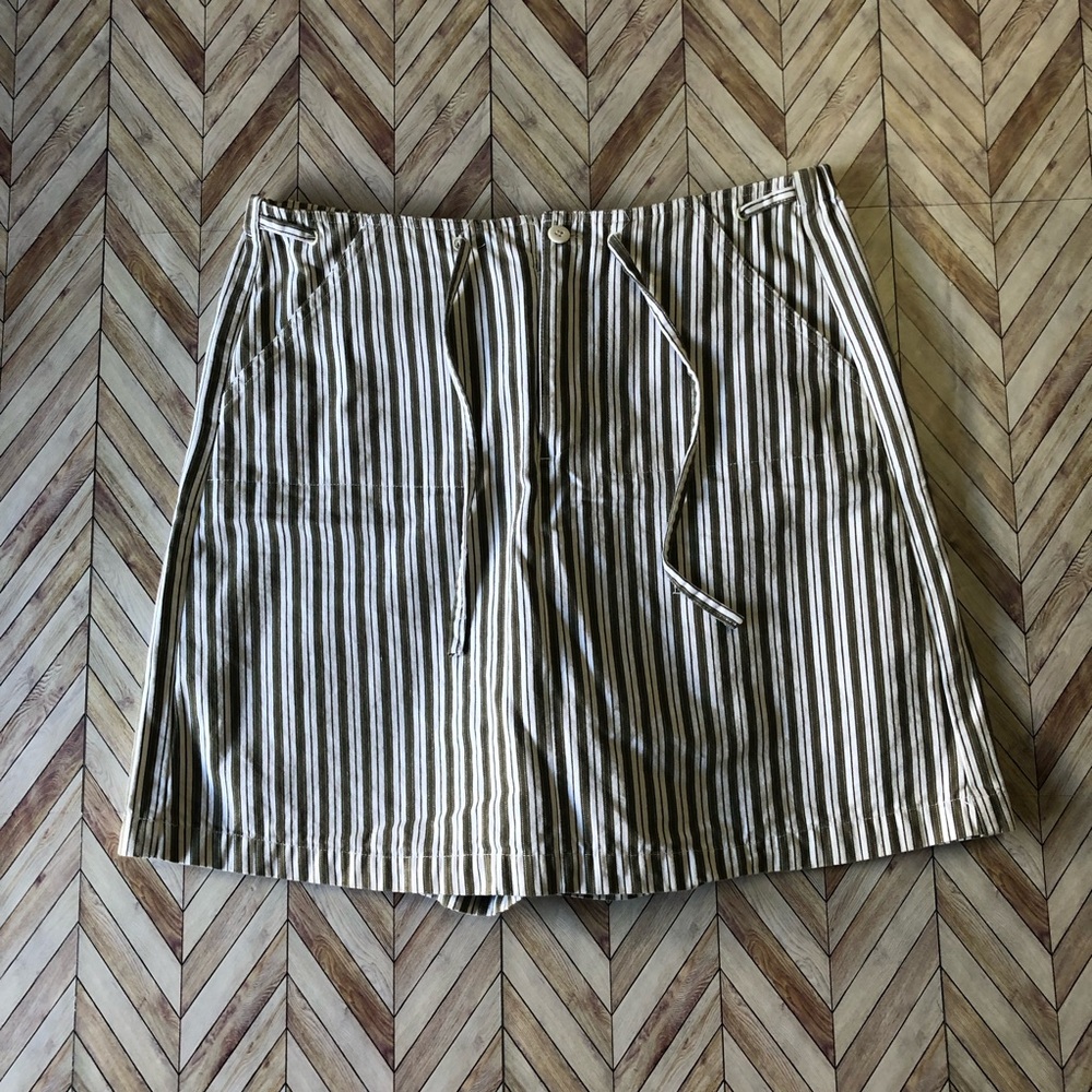 VTG 90’s Bobbie Brooks Skort Striped Brown And White. Size Small